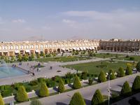 Blick vom Ali Qapu Palast auf den Maydan-e Naqsh-e Jahan-Platz 