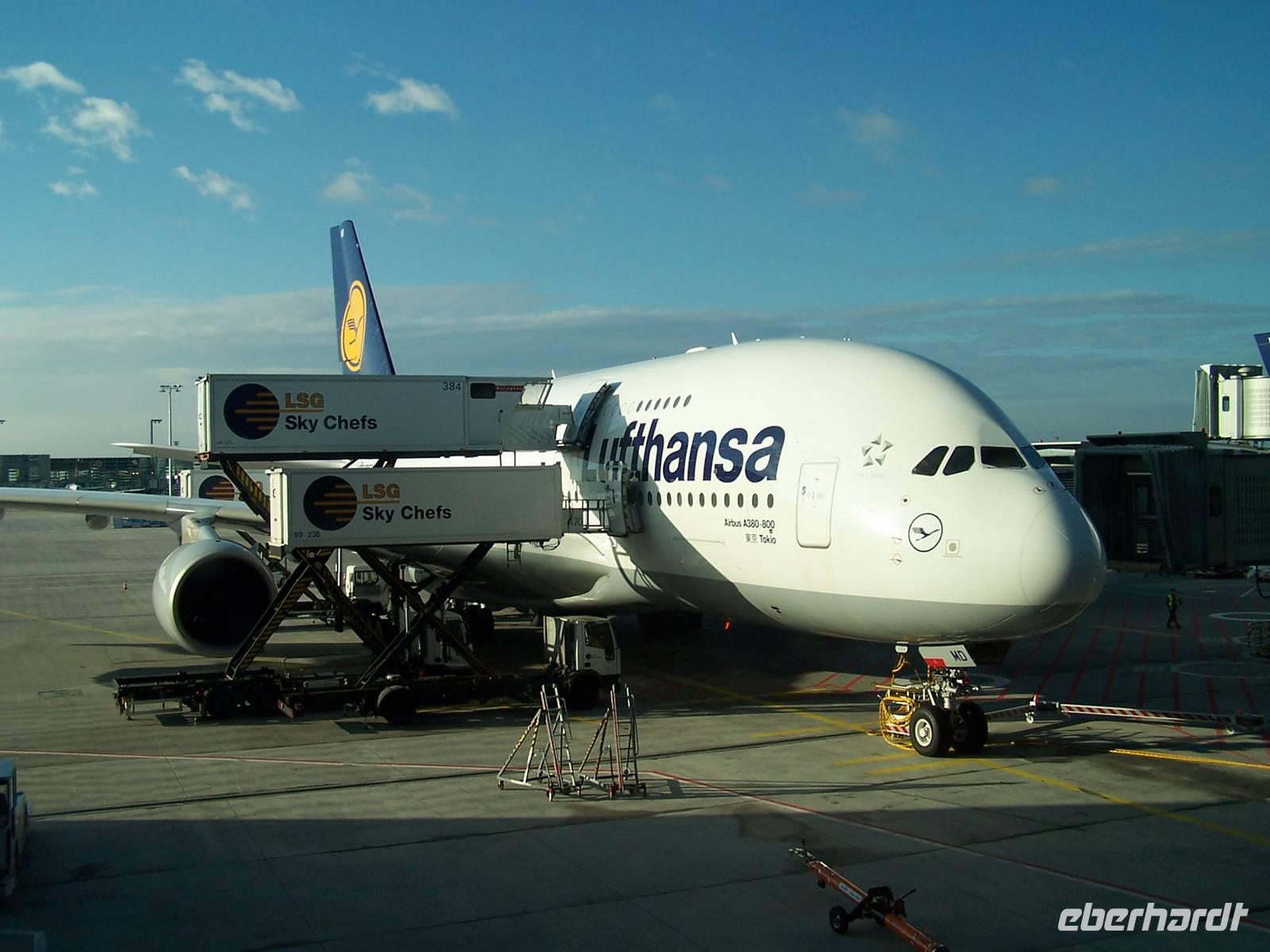 der neue Airbus 380 auf dem FH Frankfurt/ Main 