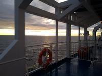 Sonnenaufgang auf der Fährpassage mit DFDS nach Newcastle upon Tyne