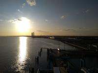 Romantische Abend- und Abschiedsstimmung auf der Fähre 