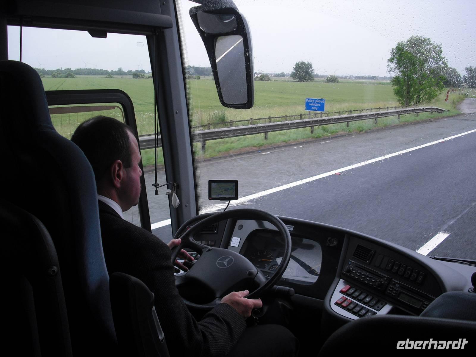 Auf der Fahrt zum Fährhafen in Hull