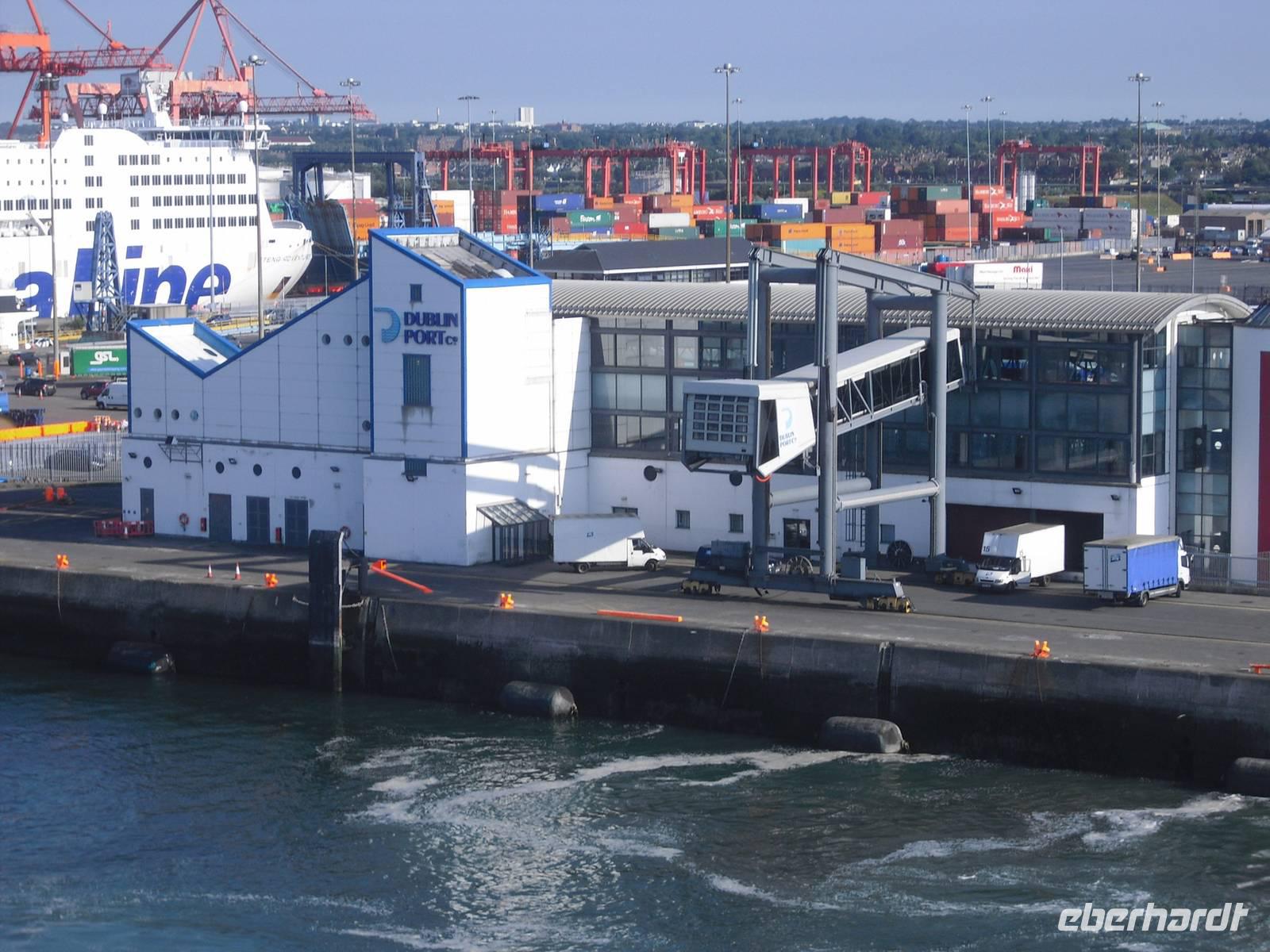 Ein letzter Blick auf den Hafen von Dublin