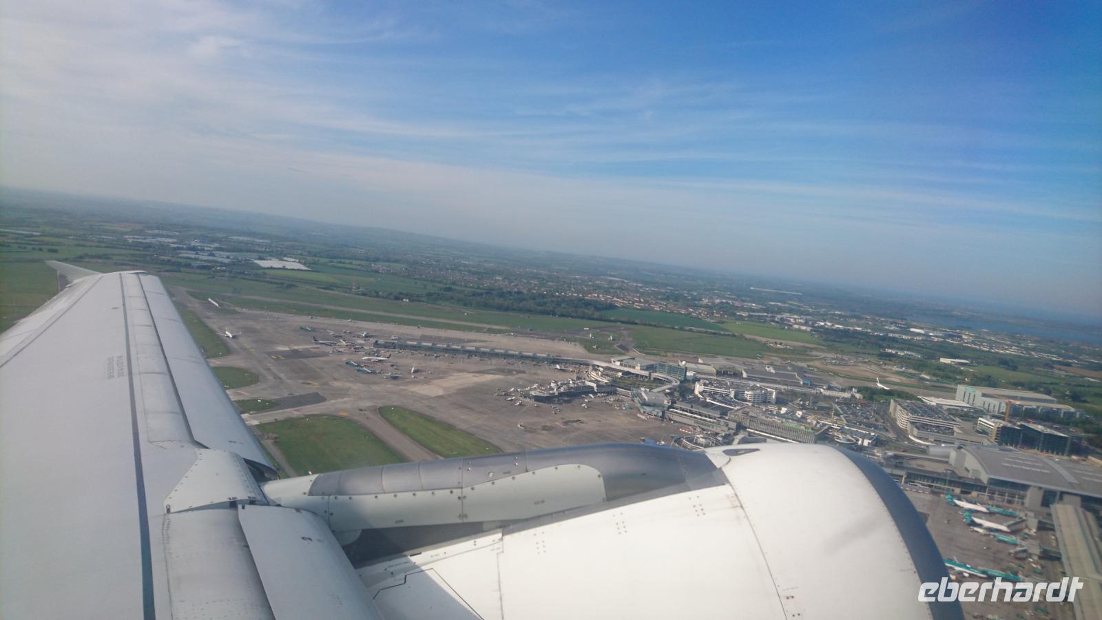 Über Dublin, auf dem Wege nach Hause