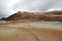 Fotostopp an den Schlammquellen von Námaskarð 