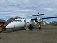 Flugzeug für den Flug von Grönland nach Island