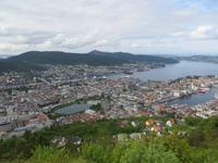 Panoaramblick vom Hausberg Bergens, dem Fløyen