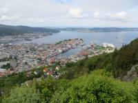 Panoaramblick vom Hausberg Bergens, dem Fløyen