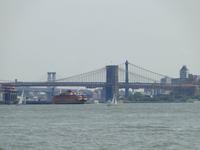 Blick auf die Brooklyn und Manhattan Bridge