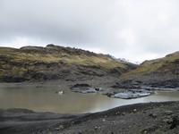 am Ausläufer des Gletschers Solheimajökull
