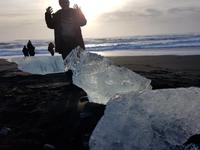 Island, Süden, Strand bei der Gletscherlagune
