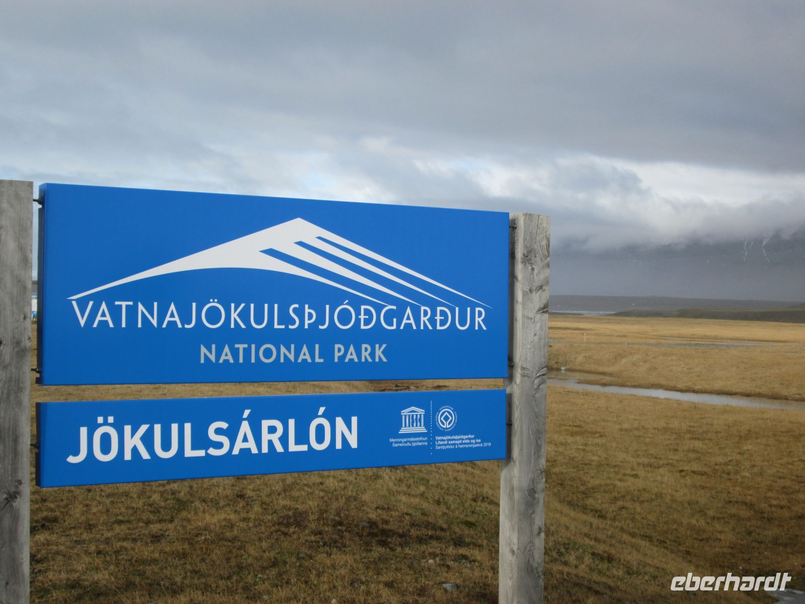 Willkommenscchild zur Gletscherlagune