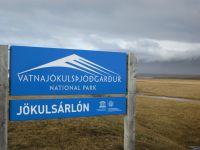 Willkommenscchild zur Gletscherlagune