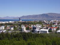 Blick von der Perlan auf den Hafen