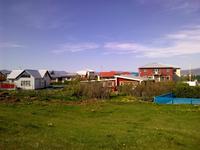 Blick auf das Fischerörtchen Eyrarbakki