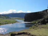 nach dem Wasserfall Hjálparfoss