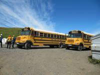 Abfahrt mit Bus zum Raftingbeginn