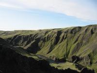 Blick in Schlucht am Fagrifoss
