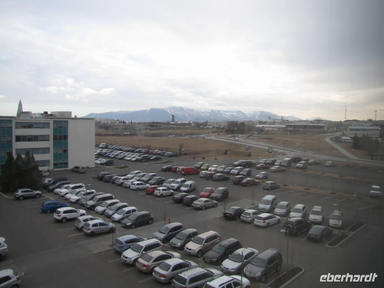 Blick vom Hotel Natura auf die Umgebung von Reykjavík
