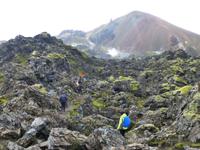 Wanderung im Hochland Landmannalaugar - im Lavafeld