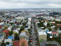 Blick von der Hallgrimskirche auf Reykjavik