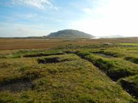 Über die Ausgrabungsstätten von Skaholt hinweg sahen wir wieder den Fluss Hvita.