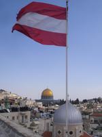 Ausblick von der Dachterrasse des österreichischen Hospizes auf die Altstadt Jerusalems