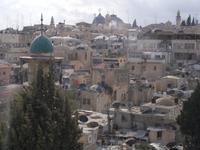 Ausblick von der Dachterrasse des österreichischen Hospizes auf die Altstadt Jerusalems