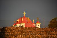 Blick zur orthodoxen Kirche in Kapernaum