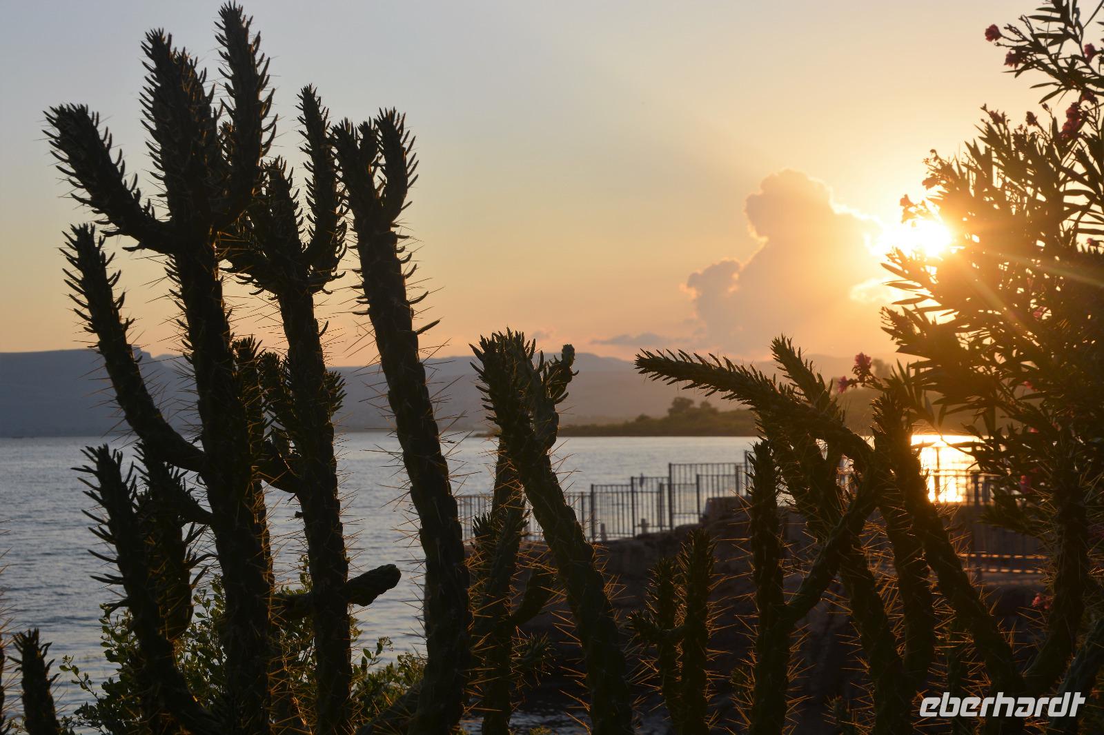 Abendstimmung mit Blick auf See Genezareth