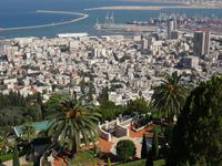 Baha'i Gardens - Blick auf Haifa und den Garten