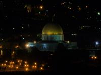 8.Tag, 31.10.2013: Lichterfahrt in Jerusalem (Blick vom Ölberg auf den Felsendom)