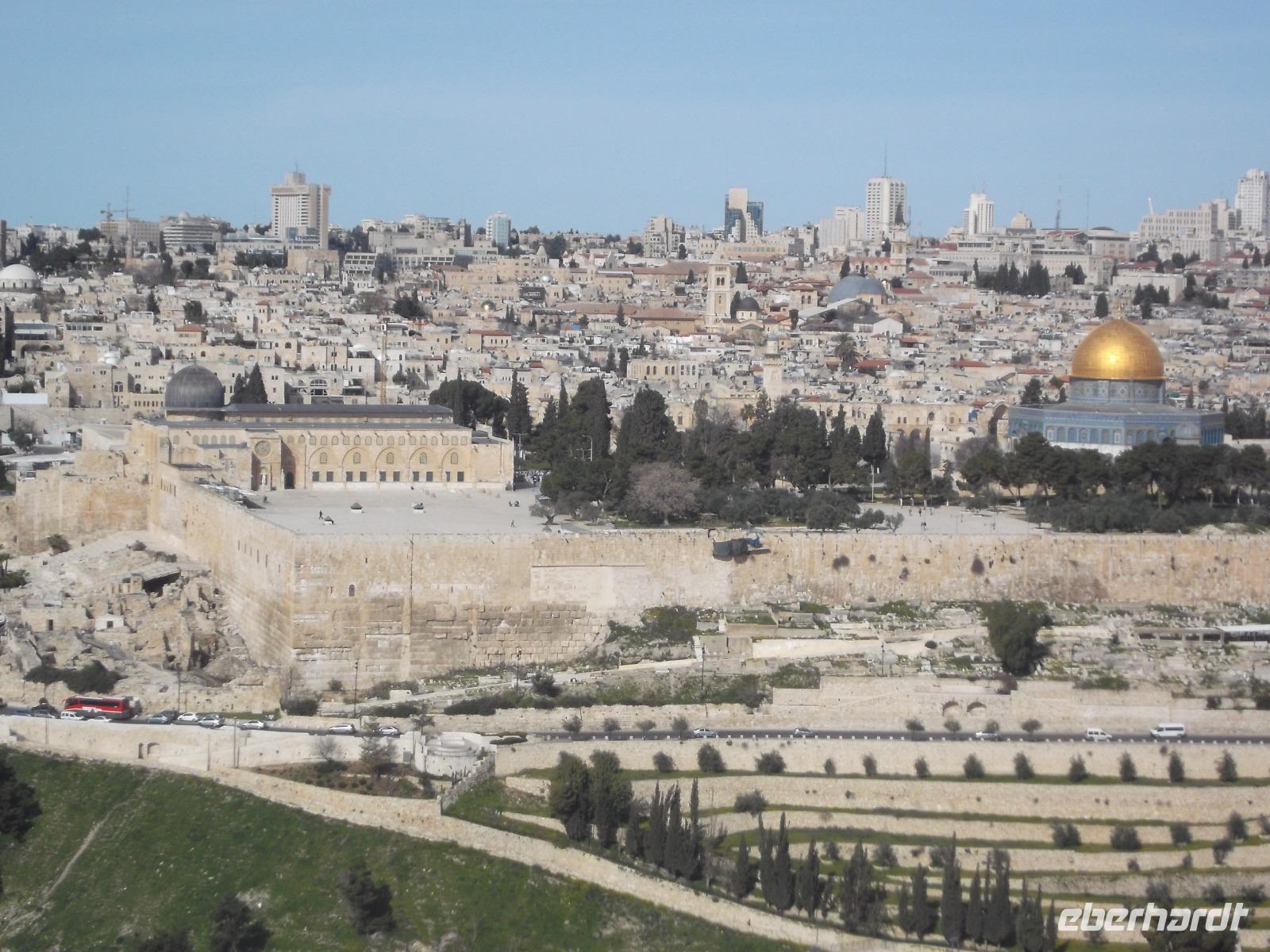 Blick zum Tempelberg vom Ölberg
