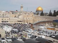 Blick zurück zu Klagemauer und Tempelberg