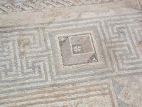 Kourion, Zypern - Ausgrabungen in der römischen Villa, Fußbodenmosaik in 3 D