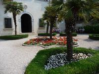 Im Hof des Palazzos. Heute mal wieder fleißige Lieschen unter Palmen, wie schön.