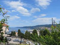 Blick vom Colle di San Giusto auf den Hafen und die Stadt