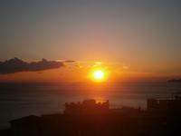 Blick vom Hotel - Sonnenuntergang in Ligurien