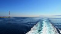 0329 MSC-Lirica, in der Straße von Messina, Pilone di Torre Faro, 232 m hoch