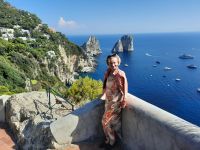 Insel Capri - Capri-Zentrum (Ausblick vom Augustusgarten - Faraglioni-Felsen)