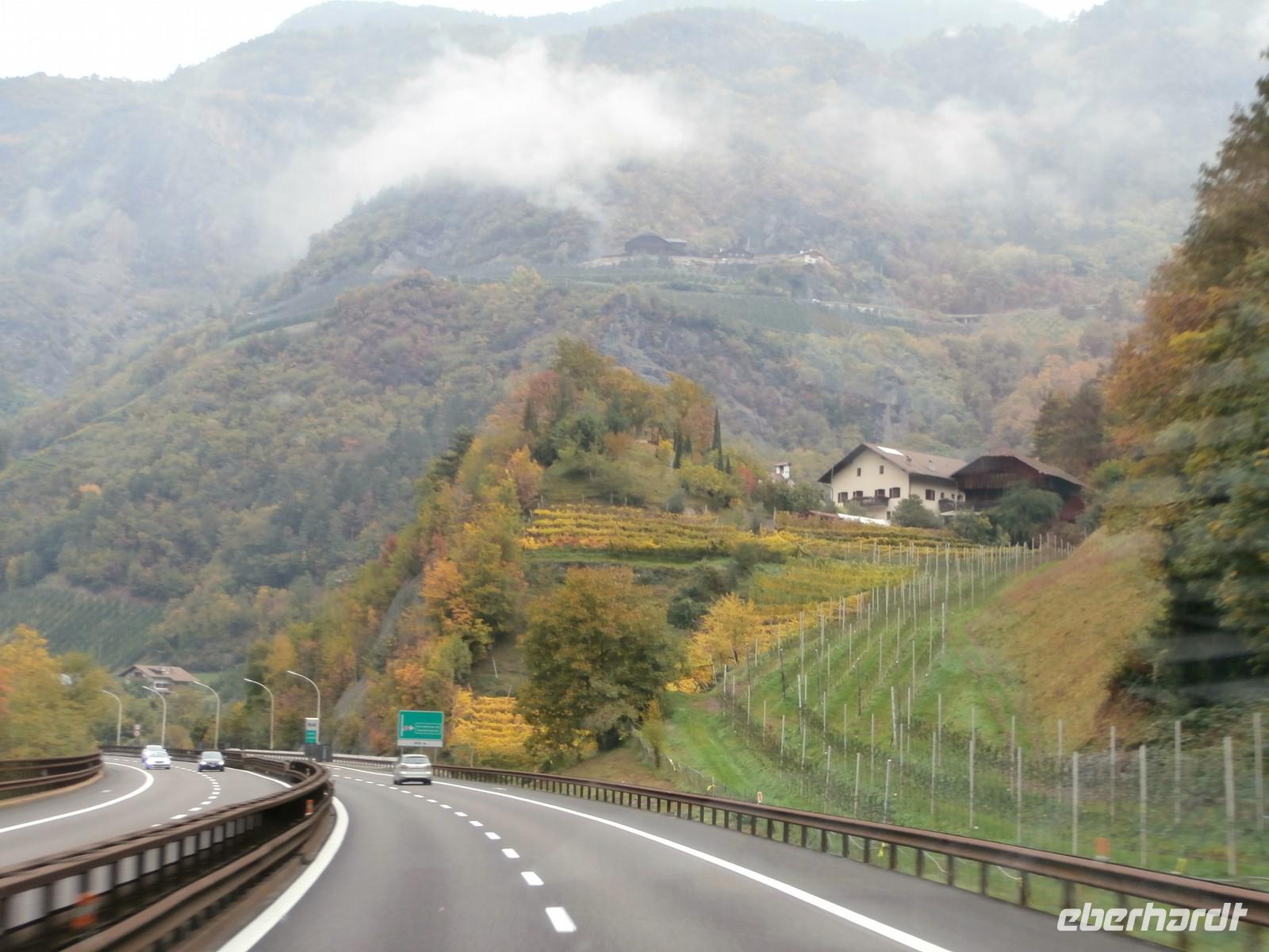 Rückreise durch das herbstliche Südtirol