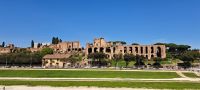 Rom - Antike Pferderennbahn - Circus Maximus mit Palatinhügel im Hintergrund