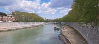 Rom - Ponte S. Angelo - die Engelsbrücke führt über den Tiber zur Engelsburg