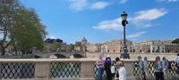 Rom - Ponte S. Angelo - die Engelsbrücke führt über den Tiber zur Engelsburg