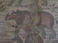 Szenen vom Fußbodenmosaik in der Wandelhalle 