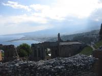Taormina - Blick vom Griechischen Theater in Richtung Ätna