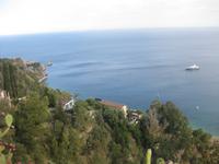 Das Meer bei Taormina - hier liegen sonst die Kreuzfahrtschiffe