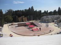 Siracusa / Syrakus - Im Parco Archeologico della Neapolis - das Griechische Theater wird umgebaut