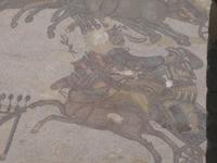 Villa Romana - Fußbodenmosaik Detail aus der Darstellung des Circus Maximus 