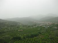 Auf der Fahrt nach Messina - durch den Schirokko sieht es wie neblig aus 