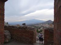 Taormina - Blick vom Teatro auf den Ätna
